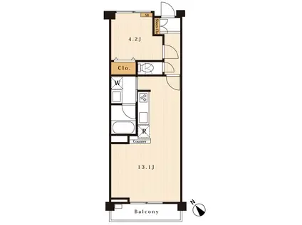 ニューウェルハイツ高輪(1LDK/2階)の間取り写真
