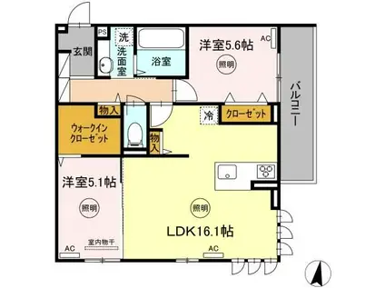 タウンコートカレラIV(2LDK/3階)の間取り写真