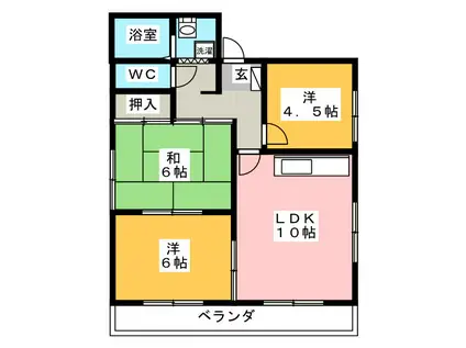 木戸ハイツ2(3LDK/3階)の間取り写真