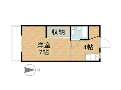 ホワイトメゾンミツオカ(1K/2階)の間取り写真