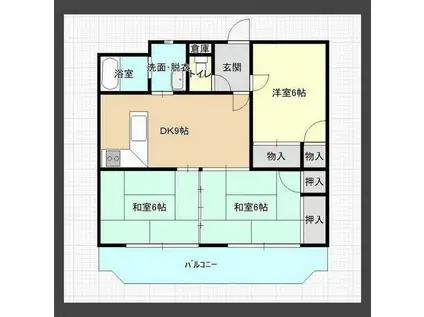 イーグル(3DK/3階)の間取り写真