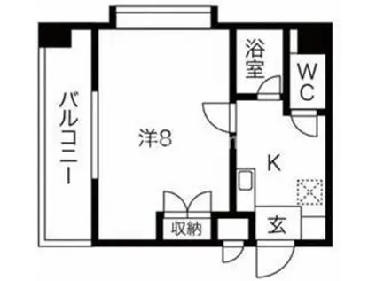 プレアール原田II(1K/2階)の間取り写真