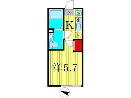 エスグランデ(1K/1階)の間取り写真