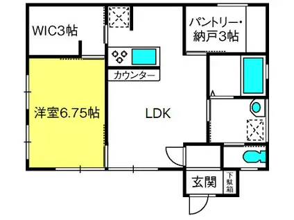 マンション平金(1SLDK/1階)の間取り写真