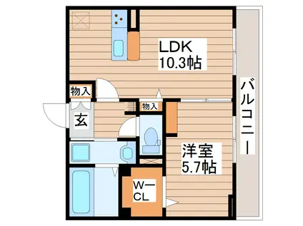 グラン ショコラ(1LDK/2階)の間取り写真