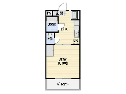 セリバテール(1DK/3階)の間取り写真