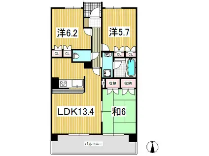 N.グランドゥール(3LDK/4階)の間取り写真