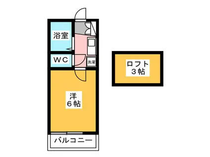 ルネ東長崎(1K/2階)の間取り写真