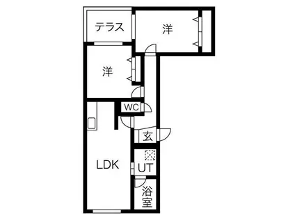 パティオス南あいの里(2LDK/1階)の間取り写真