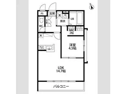 PALAIS MOOYO(1LDK/4階)の間取り写真