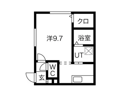 TWINBERRY ASABU(1K/2階)の間取り写真