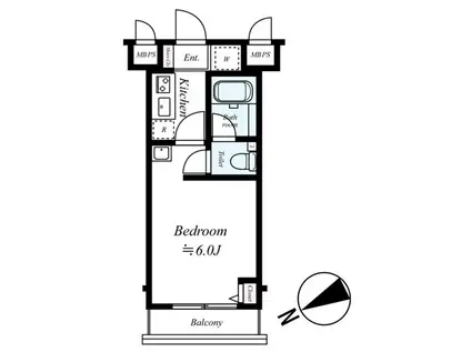 RISING PLACE 桜木町(1K/4階)の間取り写真