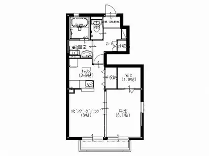 カントリーハイツIII(1LDK/1階)の間取り写真