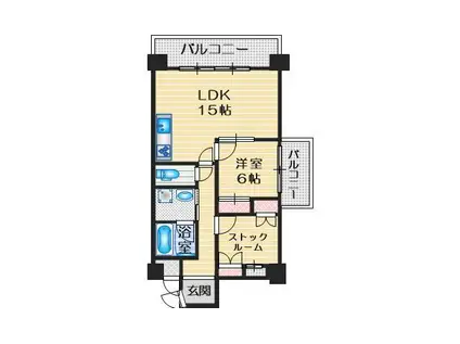 コーポグリーンⅡ番館(1SLDK/4階)の間取り写真