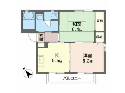 グランシード21C(2K/1階)の間取り写真