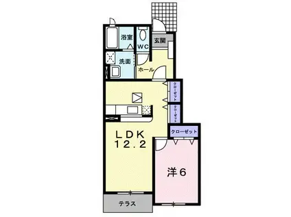 パインブライトIIA(1LDK/1階)の間取り写真