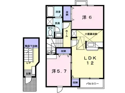 グレープガーデン(2LDK/2階)の間取り写真