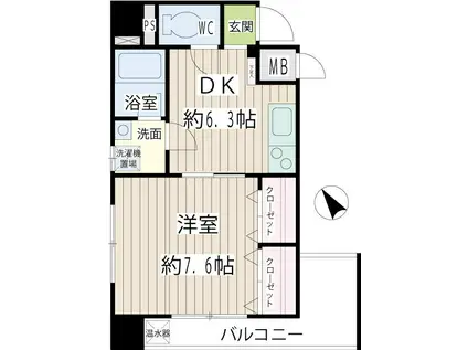 トモビレッジ(1DK/3階)の間取り写真