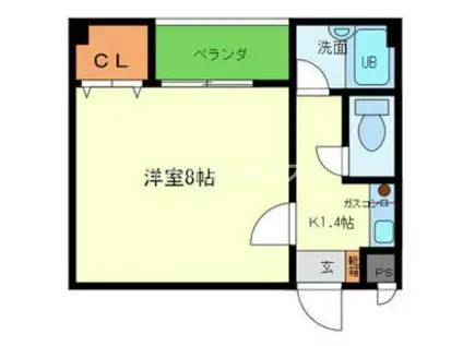 ロータリー45(1K/4階)の間取り写真