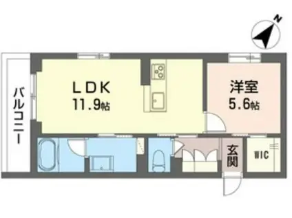 ヴァレンティア(1LDK/3階)の間取り写真