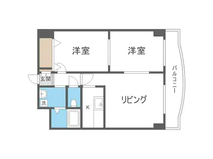 シティ76II(2LDK/6階)の間取り写真
