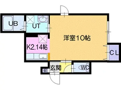 オラシオン文京台東町(1K/2階)の間取り写真