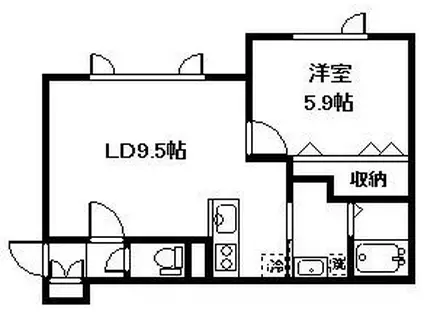 グランピア8・22(1LDK/2階)の間取り写真