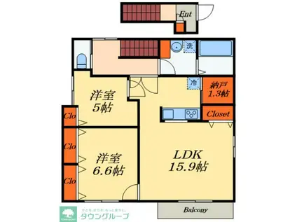 パークサクラ(2LDK/3階)の間取り写真