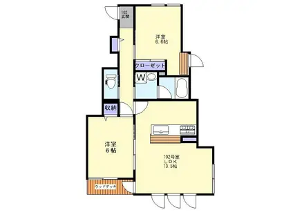 ローゼンハイムアネックス(2LDK/1階)の間取り写真