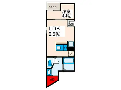 東尾久4丁目共同(1LDK/3階)の間取り写真