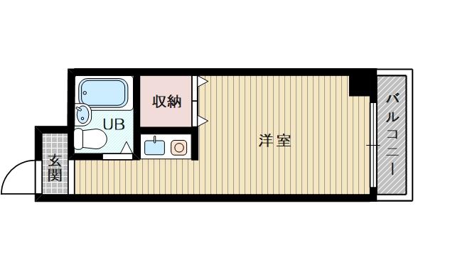 ヘルメス2(ワンルーム/2階)の間取り写真