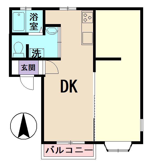 レジデンス金岡(1DK/2階)の間取り写真