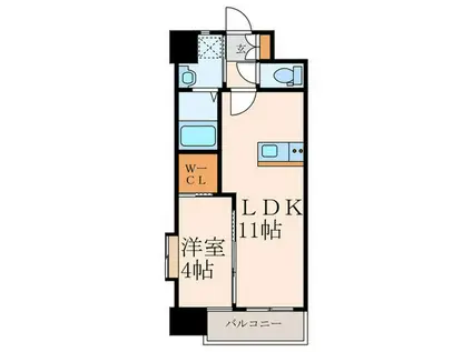 ONE PROJECT三萩野(1LDK/5階)の間取り写真