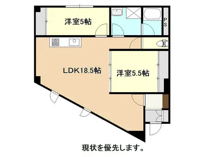 ピオニーヒルズ(2LDK/2階)の間取り写真