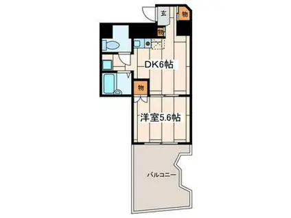 エスポアールカヤギヤ8(1DK/5階)の間取り写真