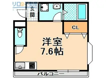 デューNH新伊丹(ワンルーム/3階)の間取り写真