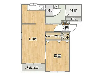 ヒーローマンション・クラシコ(1LDK/1階)の間取り写真