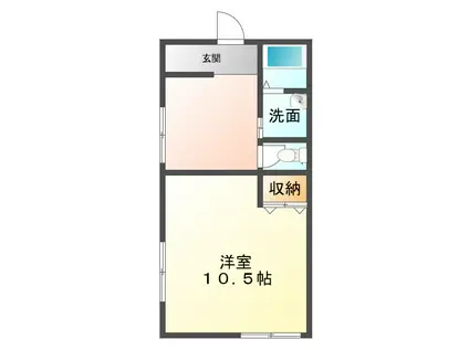 垂水大丸マンション(1K/3階)の間取り写真