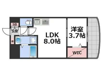 セレニテ谷町CALM(1LDK/8階)の間取り写真