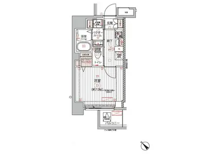 ARCOBALENO TOGOSHIGINZA(1K/1階)の間取り写真