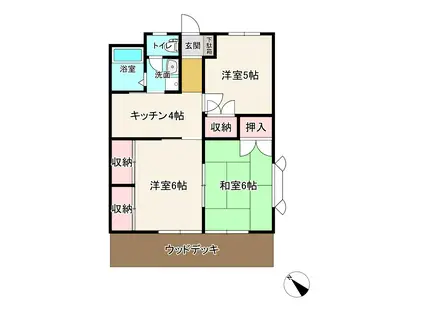 ハイツミユキプレイス広沢(ワンルーム/1階)の間取り写真