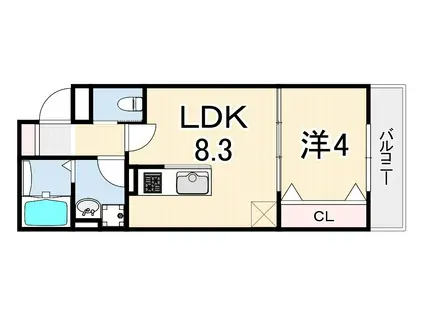 メゾンヒロナ昭和南通(1LDK/1階)の間取り写真