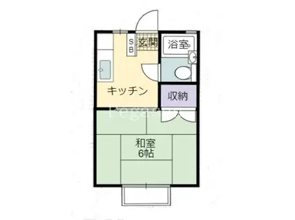 コスモハイツ山崎町(1K/2階)の間取り写真