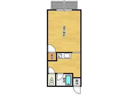 エトワール徳田A(1K/2階)の間取り写真