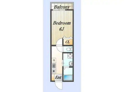 メゾンミユキI(1K/1階)の間取り写真