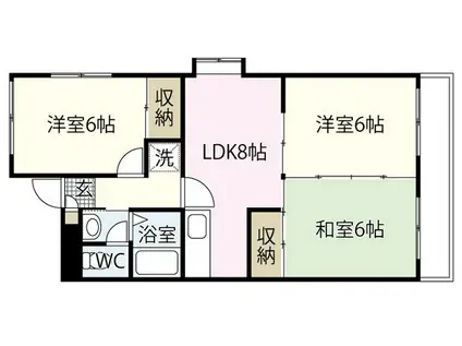 プロムナード洲崎I(3DK/1階)の間取り写真