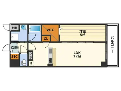 リュエルうめきた(1LDK/8階)の間取り写真