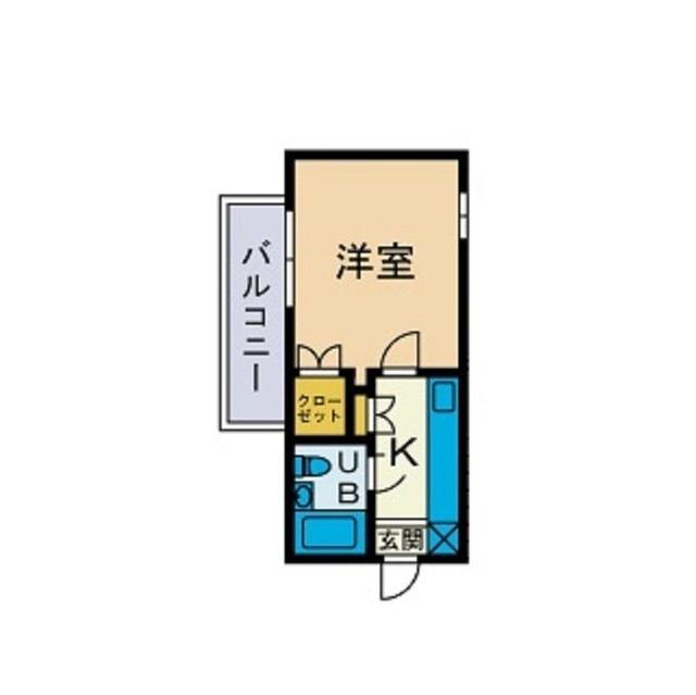 ユースピア本厚木(1K/3階)の間取り写真