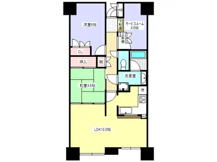 セントラルステージパークホームズ(2SLDK/5階)の間取り写真