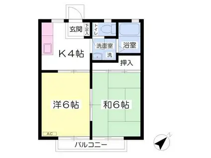 桜ハイツ(2K/2階)の間取り写真